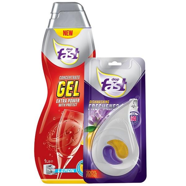 ژل ماشین ظرفشویی فست دراپ مدل Strong حجم 1 لیتر به همراه خوشبوکننده